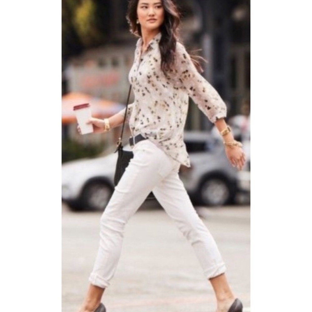 Cabi Sheer Floral Button Up Blouse